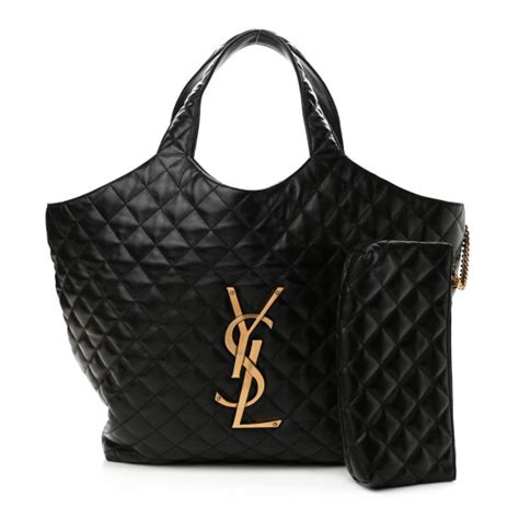 ysl large supple e/w tote bag - black|ysl large quilted tote bag.